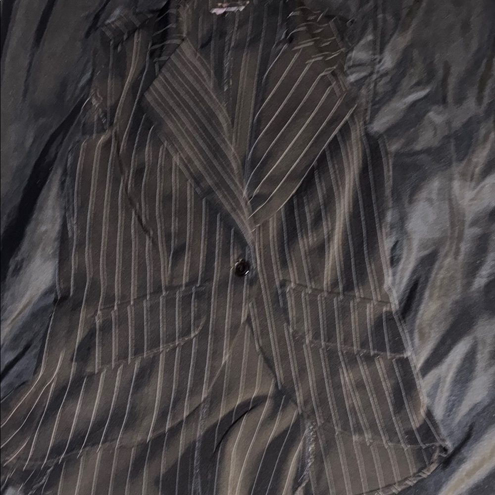 Women's Black Pinstripe Vest